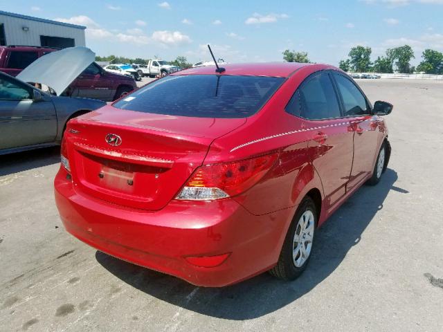 KMHCT4AE9CU138330 - 2012 HYUNDAI ACCENT GLS RED photo 4