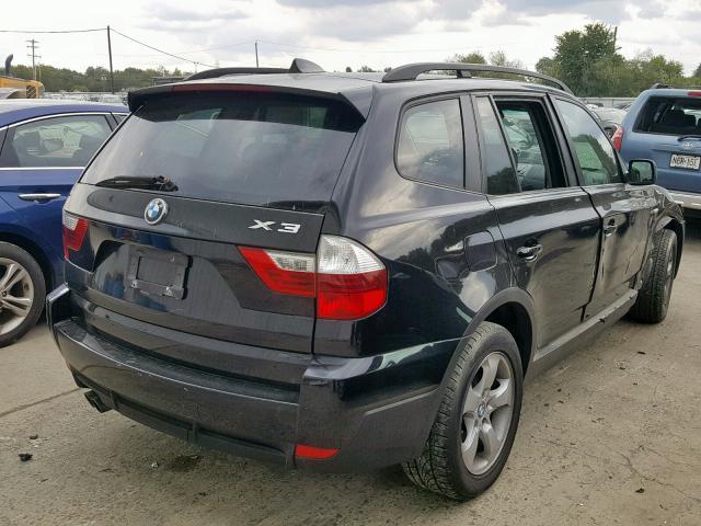 WBXPC93467WF06387 - 2007 BMW X3 3.0SI BLACK photo 4