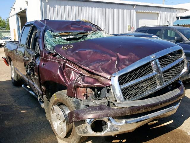 1D7HA18N05J600353 - 2005 DODGE RAM 1500 S BURGUNDY photo 1