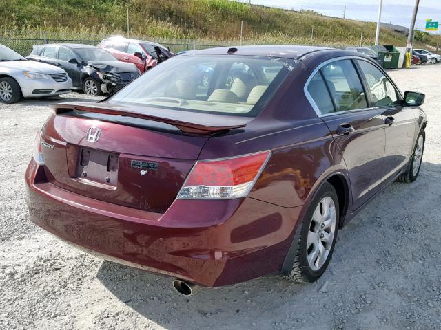 1HGCP2F83AA044864 - 2010 HONDA ACCORD EXL MAROON photo 4