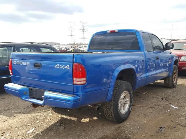 1B7GG22N9YS532734 - 2000 DODGE DAKOTA BLUE photo 4