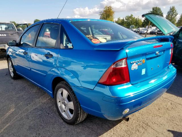 1FAFP34N47W274408 - 2007 FORD FOCUS ZX4 BLUE photo 3