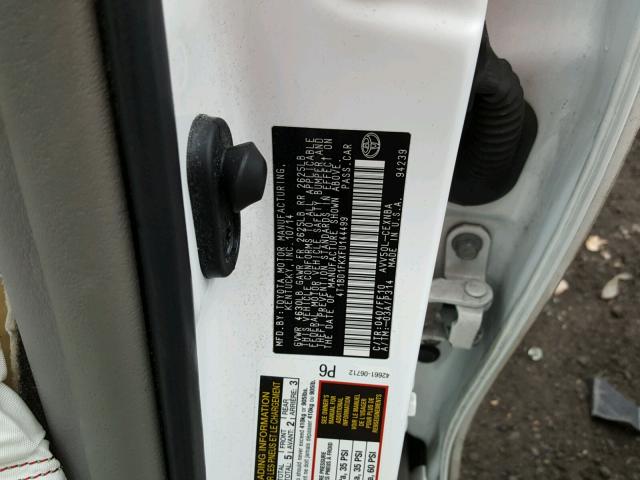 4T1BD1FKXFU144499 - 2015 TOYOTA CAMRY HYBR WHITE photo 10