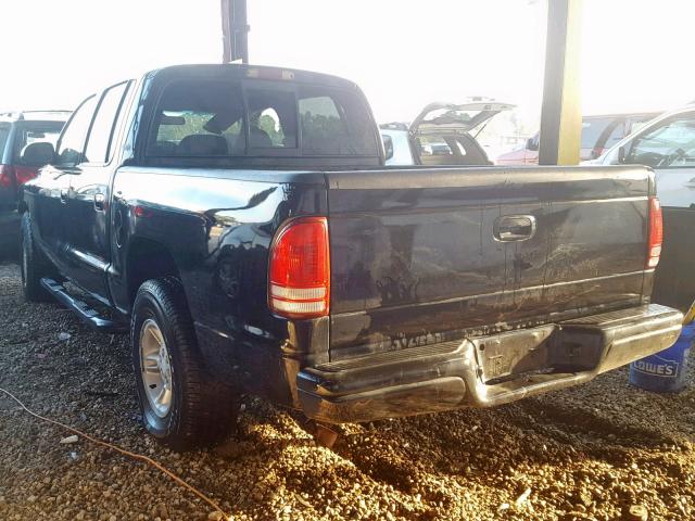 1B7GL2AX6YS648407 - 2000 DODGE DAKOTA QUA BLACK photo 3