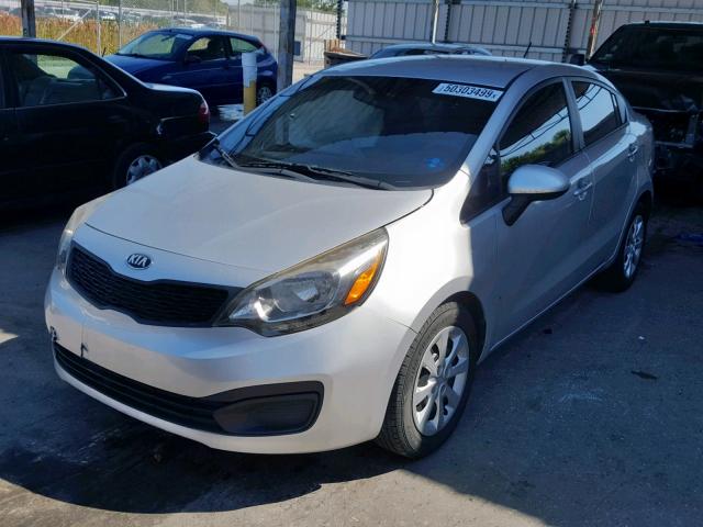 KNADM4A35E6336671 - 2014 KIA RIO LX SILVER photo 2