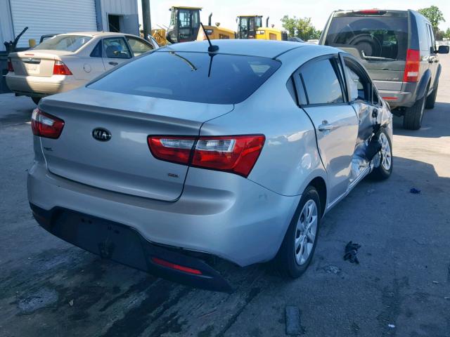 KNADM4A35E6336671 - 2014 KIA RIO LX SILVER photo 4