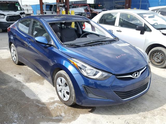 5NPDH4AEXGH760607 - 2016 HYUNDAI ELANTRA SE BLUE photo 1