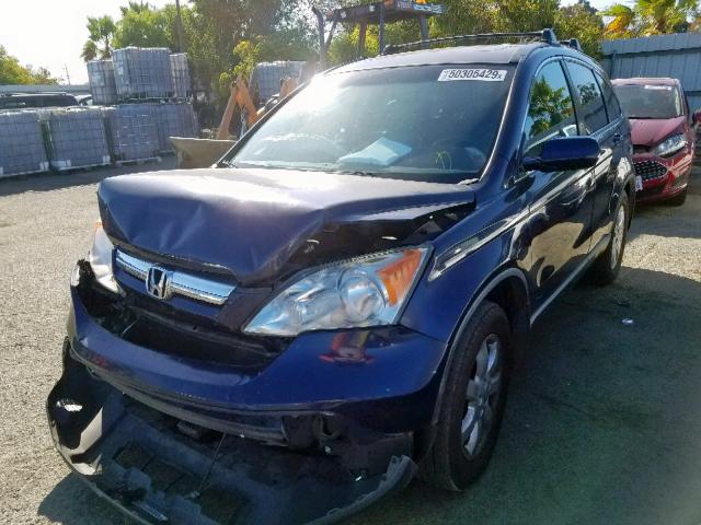 JHLRE38768C023629 - 2008 HONDA CR-V EXL BLUE photo 2