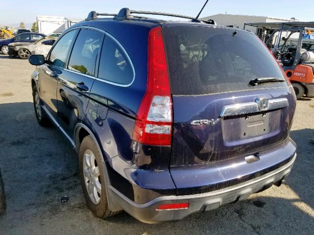 JHLRE38768C023629 - 2008 HONDA CR-V EXL BLUE photo 3