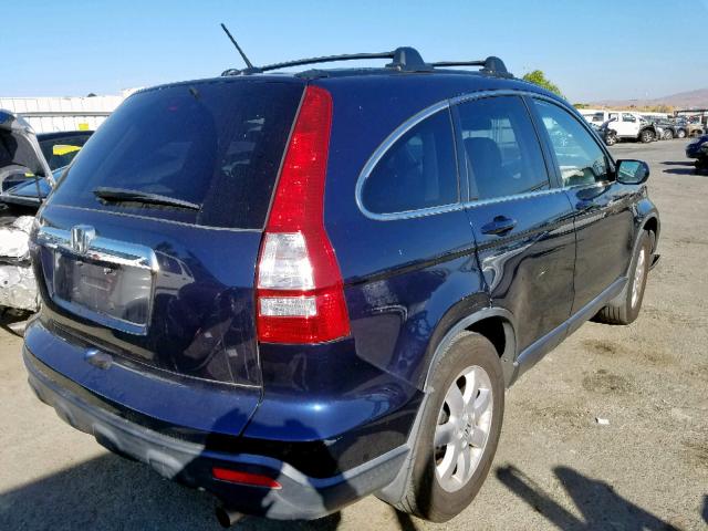 JHLRE38768C023629 - 2008 HONDA CR-V EXL BLUE photo 4