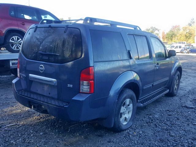 5N1AR18W36C618165 - 2006 NISSAN PATHFINDER BLUE photo 4