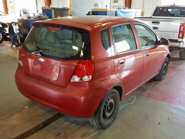 KL1TJ62634B277905 - 2004 CHEVROLET AVEO LS RED photo 4