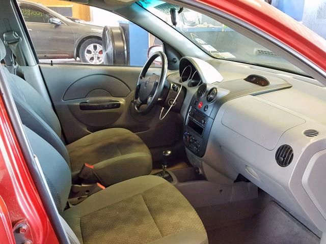 KL1TJ62634B277905 - 2004 CHEVROLET AVEO LS RED photo 5