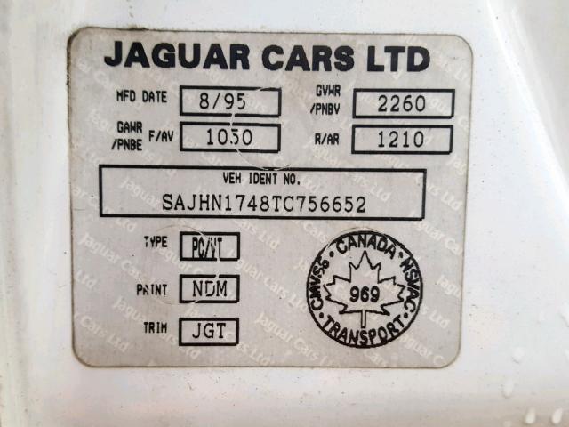 SAJHN1748TC756652 - 1996 JAGUAR XJ6 WHITE photo 10