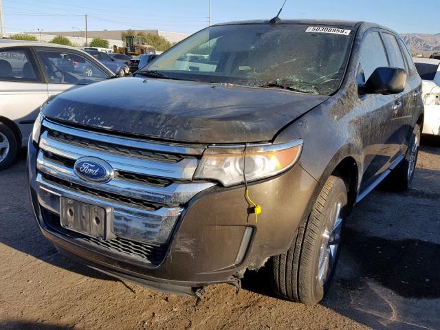 2FMDK3JC0BBA23670 - 2011 FORD EDGE SEL BROWN photo 2