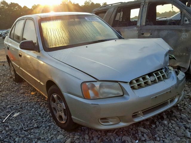 KMHCG45CX2U277054 - 2002 HYUNDAI ACCENT GL BEIGE photo 1