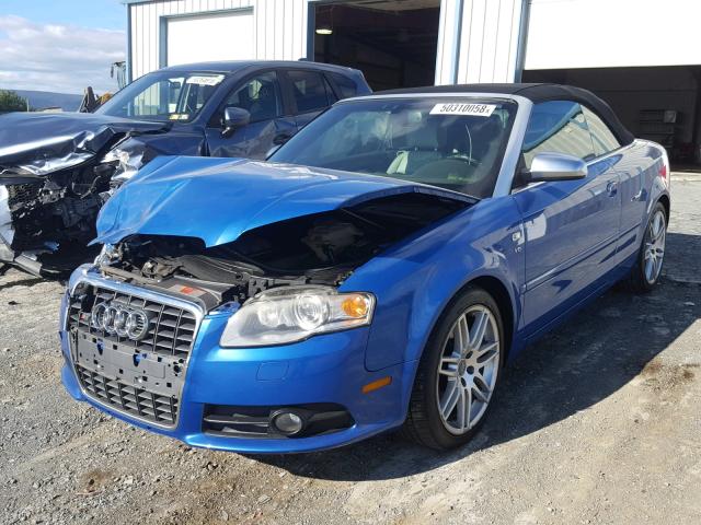 WUARL48H78K900039 - 2008 AUDI S4 QUATTRO BLUE photo 2