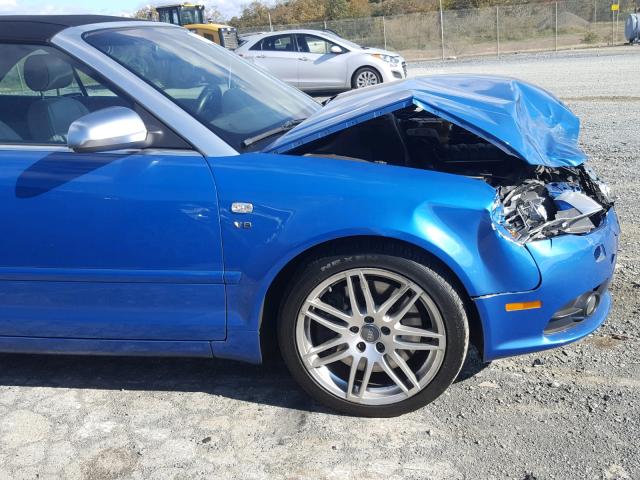 WUARL48H78K900039 - 2008 AUDI S4 QUATTRO BLUE photo 9