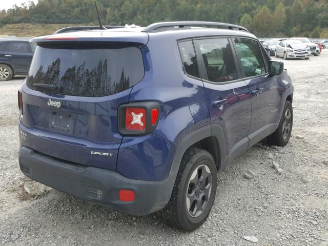 ZACCJBAT4GPE23621 - 2016 JEEP RENEGADE S BLUE photo 4