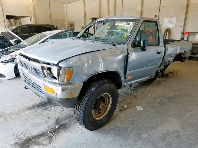 JT4VN01D7M0002617 - 1991 TOYOTA PICKUP 1/2 BLUE photo 2