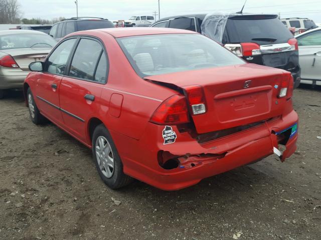 1HGES16395L001338 - 2005 HONDA CIVIC DX V RED photo 3