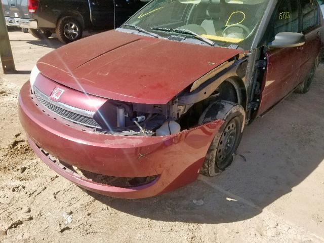 1G8AJ52F83Z111311 - 2003 SATURN ION LEVEL MAROON photo 9