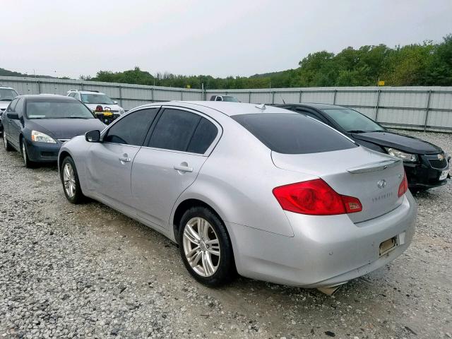 JN1CV6AR9CM677854 - 2012 INFINITI G37 SILVER photo 3