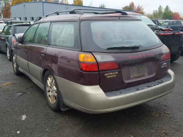 4S3BH6864Y7664396 - 2000 SUBARU LEGACY OUT MAROON photo 3