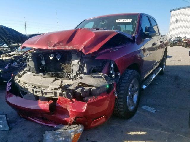 1C6RD7MT3CS315948 - 2012 DODGE RAM 1500 S RED photo 2