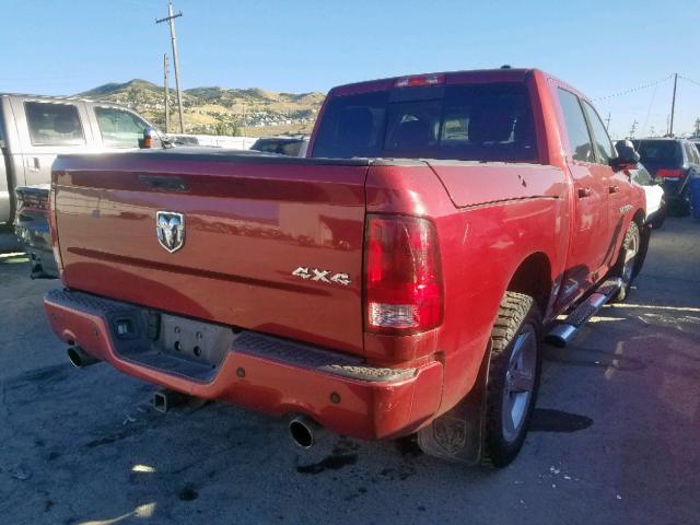 1C6RD7MT3CS315948 - 2012 DODGE RAM 1500 S RED photo 4