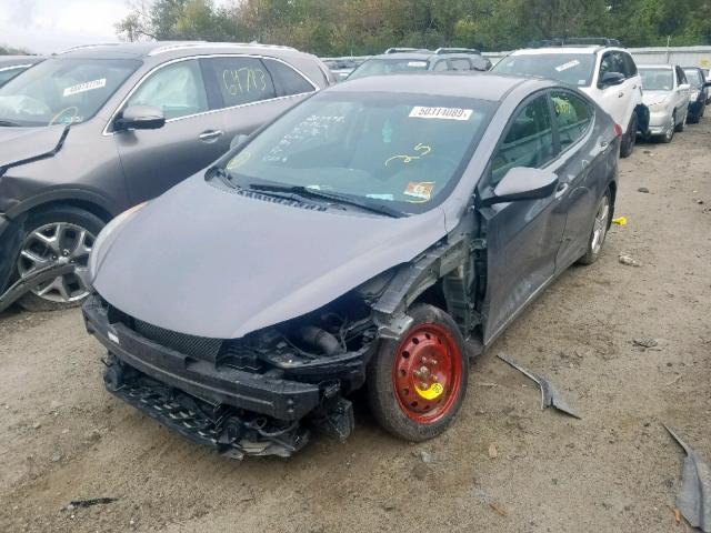 5NPDH4AEXDH362311 - 2013 HYUNDAI ELANTRA GL GRAY photo 2