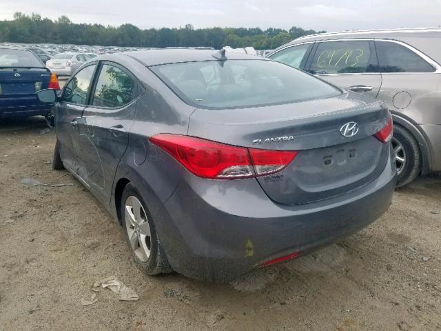 5NPDH4AEXDH362311 - 2013 HYUNDAI ELANTRA GL GRAY photo 3