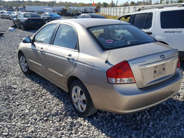 KNAFE221595586219 - 2009 KIA SPECTRA EX TAN photo 3