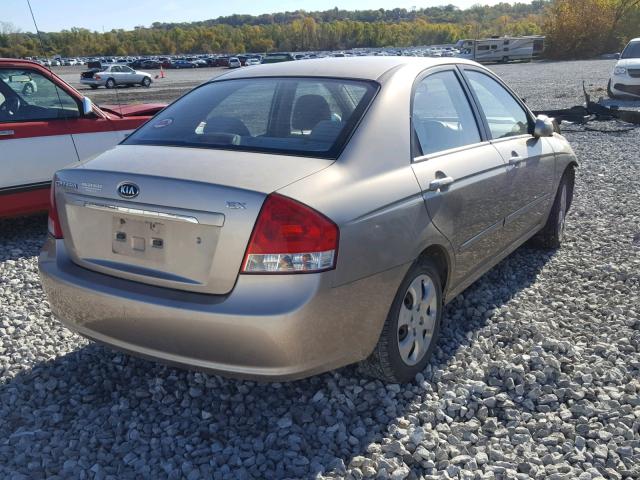 KNAFE221595586219 - 2009 KIA SPECTRA EX TAN photo 4