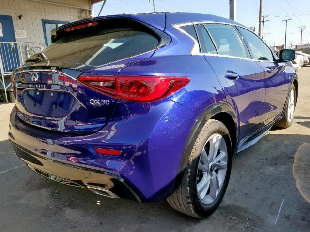 SJKCH5CP5JA050123 - 2018 INFINITI QX30 BASE BLUE photo 4