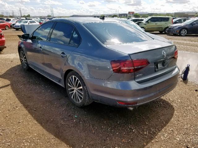 3VWD17AJ1GM299792 - 2016 VOLKSWAGEN JETTA SPOR GRAY photo 3