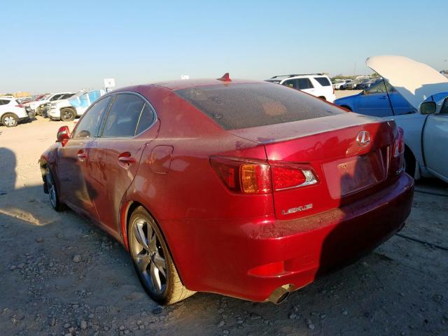 JTHBF5C28A5120889 - 2010 LEXUS IS 250 RED photo 3