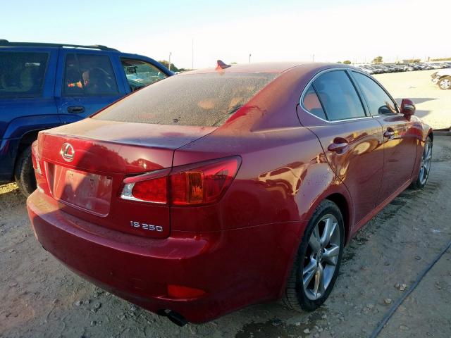 JTHBF5C28A5120889 - 2010 LEXUS IS 250 RED photo 4