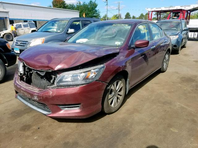 1HGCR2F38EA091652 - 2014 HONDA ACCORD LX RED photo 2