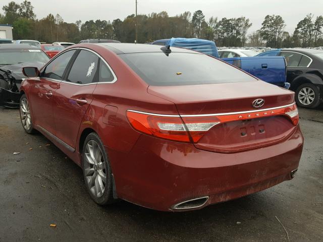 KMHFH4JG0CA189653 - 2012 HYUNDAI AZERA GLS RED photo 3