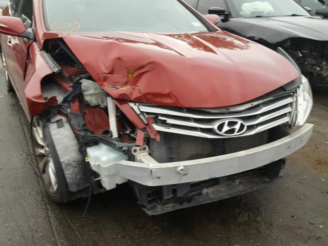 KMHFH4JG0CA189653 - 2012 HYUNDAI AZERA GLS RED photo 9