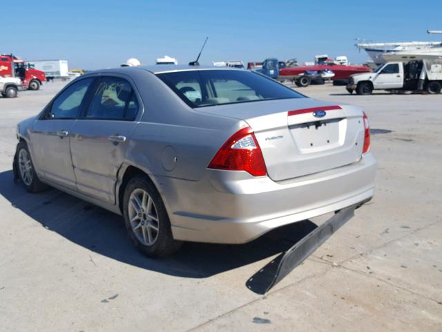 3FAHP0GA6AR206637 - 2010 FORD FUSION S TAN photo 3