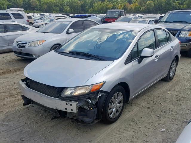 2HGFB2F57CH311283 - 2012 HONDA CIVIC LX SILVER photo 2