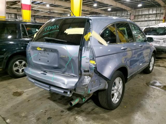 JHLRE4H73AC011062 - 2010 HONDA CR-V EXL BLUE photo 4