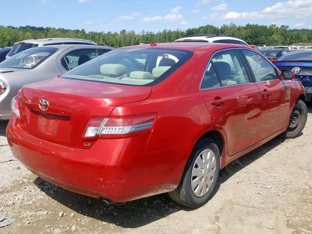 4T4BF3EK2BR149834 - 2011 TOYOTA CAMRY BASE RED photo 4