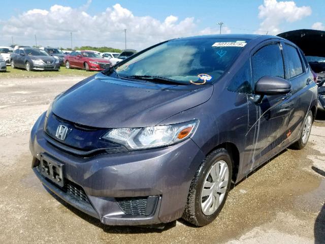 3HGGK5G50FM749184 - 2015 HONDA FIT LX GRAY photo 2