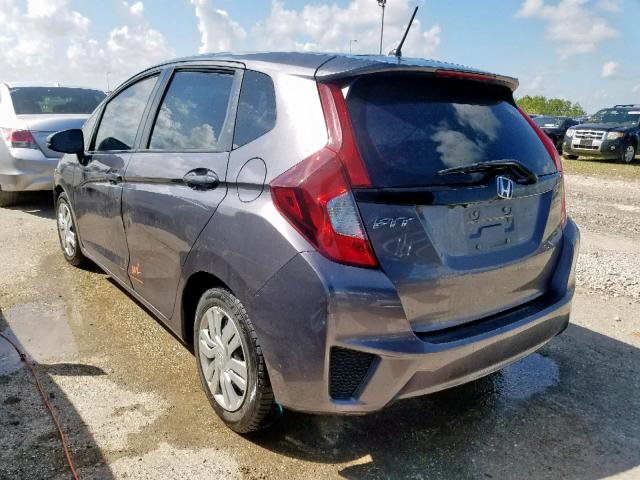 3HGGK5G50FM749184 - 2015 HONDA FIT LX GRAY photo 3