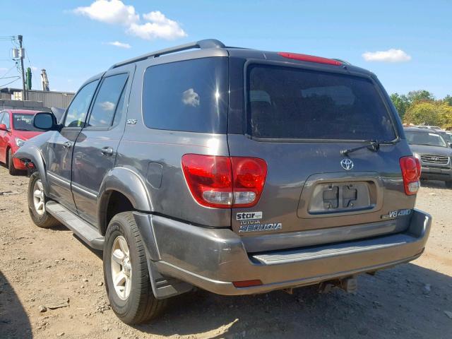 5TDBT44A66S272181 - 2006 TOYOTA SEQUOIA SR CHARCOAL photo 3