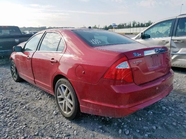 3FAHP0JA9CR186718 - 2012 FORD FUSION SEL RED photo 3