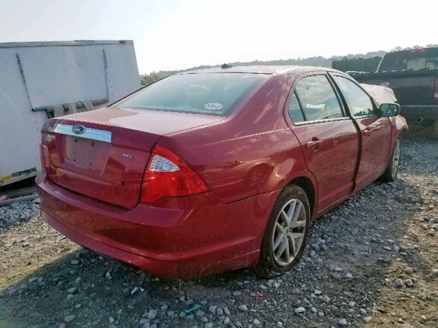 3FAHP0JA9CR186718 - 2012 FORD FUSION SEL RED photo 4